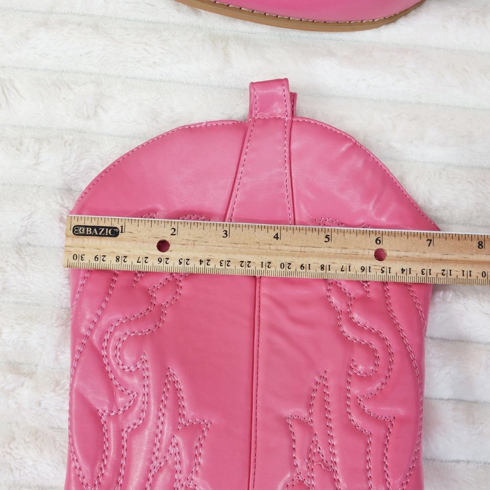 Mata Shoes Pink Western Knee-High Heeled Boots - Picture 8 of 9